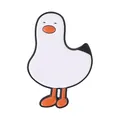 Cute white goose enamel pin cartoon animal brooch accessory for backpacks and clothes - Standing Style (QHXZ6564) / Standing Goose