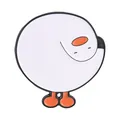 Cute white goose enamel pin badge with orange beak and feet for denim jackets or bags - Curled Style (QHXZ6565) / Curled Goose