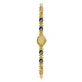 Elegante reloj de pulsera dorado con incrustaciones de concha de abulón negro natural - Concha Negra Oro Vintage