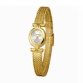 Reloj joya Bee Sister dorado de lujo para mujer con correa trenzada en espiga de oro - Dorado Blanco