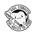 Funny tooth enamel pin with dental stability slogan badge for medical professionals - Stab Ability Warrior Tooth Style (QHXZ5818)