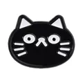 Cute minimalist black cat face enamel pin metal badge for backpacks and denim jackets accessory - Black Cat Head (QHXZ6269)