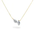Minimalist S925 sterling silver necklace with marquise and pear-cut zirconia stones - 925 Silver / 18K Gold