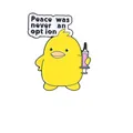 Funny yellow duck enamel pin with syringe and Peace was never an option text banner - Syringe Duck Style (QHXZ6196)