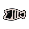 Cute minimalist black and white fish bone enamel pin metal badge for clothing and bags - Fish Bone Style (QHXZ6270)