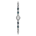 Reloj de pulsera vintage para mujer en tono plateado con incrustaciones de abulón - Estilo Concha Abulón Plata (FA1920) / Abalón Plateado