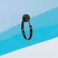 Minimalistischer 10mm schwarzer Edelstahl Clip-on Creolen ohne Loch für Ohr oder Nasenring - Innendurchmesser 10mm / Schwarz