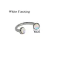 Close-up of 4mm iridescent white opal stainless steel horseshoe piercing ring - 1.2*8mm / White Iridescent - 4mm Ball