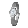 Reloj BS Bee Sister para mujer en color plata con correa de malla estilo espiga - Plata Clásica