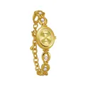 Elegante Bee Sister Vintage Luxus Damenuhr Gold mit edlem Kunstperlenarmband Modell FA1865 - Ovales Zifferblatt (FA1865) / Altgold