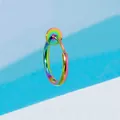 Regenbogen-Edelstahl-Federohrclip für ungestochene Ohren mit metallischem Finish - Innendurchmesser 10mm / bunt
