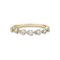 Elegant S925 sterling silver ring with sparkling round-cut cubic zirconia stones - US Size 6 / HK Size 13 / 18K Gold