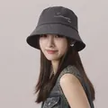Sombrero de pescador gris de algodón para mujer estilo japonés protección solar - 56-58cm / Gris