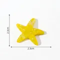 Yellow resin starfish miniature for micro-landscape DIY crafts, measuring 2.3cm. - Starfish