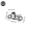 G23 titanium dermal anchor base with 14G internal thread and detailed size dimensions - Dermal Anchor Base (CG58SQ) / 5 Pcs/Pack (14G/1.6mm-Thread 0.9mm)