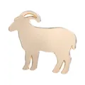 Minimalist gold metal ram shaped pin badge with a polished finish for ethnic outfits - Gold Goat Shaped Style (QHXZ6265)