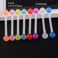 Σετ 8 φωσφοριζέ ακρυλικά σκουλαρίκια piercing για γλώσσα ή ομφαλό σε διάφορα χρώματα - Στυλ NO 9 / Σετ των 8
