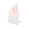 Modèle d'oreille en silicone réaliste pour présentoir sur socle en acrylique - Modèle + Support d'Exposition / Blanc Rosé - Oreille Gauche