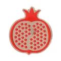 Pin de esmalte de granada roja estilizada con borde de metal dorado para mochilas - Estilo Forma de Granada Roja (QHXZ6267)