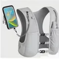 Detail showing adjustable buckles and anti-loss phone cord on running vest - 43x41x5cm / Gray