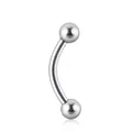 Polished surgical stainless steel curved barbell piercing jewelry with ball ends in silver - Curved Eyebrow Stud-1.2*8*3mm / As Shown / Silver