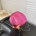 Elegante borsa da sera a conchiglia rosa con effetto specchio e tracolla a catena - Foderato / Rosso rosa