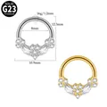 G23 titanium septum ring with marquise zircon butterfly design, 16g 1.2mm x 8mm - Bat Butterfly Marquise Zirconia Style (#-1) / 1.2*8mm / Steel