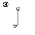 Solid G23 titanium curved piercing barbell with 1.6mm internal thread for navel or genital - 1.6x11x4x4mm / Steel
