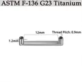 G23 titanium internal thread dermal anchor base 12mm flat bar piercing accessories - Surface Flat Bar (CG58SQ) / 5 Pcs/Pack (1.2*12mm-Thread 0.9mm)