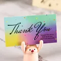 Colorful gradient after-sales thank you card featuring English gratitude message for customers - Gradient Colorful Dots (80300)