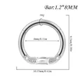 Stainless steel segmented piercing ring with emerald cut cubic zirconia in 16G 8mm size. - 矩形锆石款(FD1102H) / 1.2*8mm / Steel