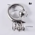 Large stainless steel captive bead ring with multiple dangle hoops, size 4mm by 14mm - Captive Bead Ring (4#) / 4mm / Steel