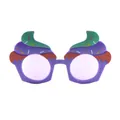 Detail of cute cupcake-shaped kids party sunglasses with colorful sprinkles - Purple