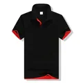 Polo classica nera a maniche corte da uomo con dettagli a contrasto rossi sui bordi - Taglia S / Top / Nero/Rosso
