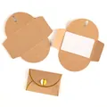 Retro kraft paper heart-shaped gold foil envelope set with blank white card for greeting cards - 30 Sheets