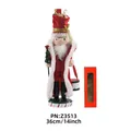 Schiaccianoci tradizionale di Babbo Natale in legno massiccio da 14 pollici con regalo - Babbo Natale Con Tamburo (Z3513) / 35cm