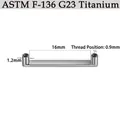 G23 titanium flat bar base for dermal piercing skin implants with 0.9mm threading - Surface Flat Bar (CG58SQ) / 5 Pcs/Pack (1.2*16mm-Thread 0.9mm)
