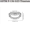 Hochwertiger G23 Titan Septum Clicker Ring mit weißen Zirkonia-Steinen besetzt 6mm - 1.2*6mm / Stahlfarbe D-Form (NO1)