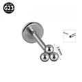 Professional G23 titanium labret stud piercing with 2.8mm three-bead triangle top design - Triangle Metal Ball Style (#1) / 0.8x6mm / Silver