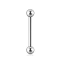 Silver stainless steel internally threaded barbell piercing for lip, ear, and tongue - Straight Barbell-1.6*14*3*3mm / As Shown / Silver