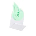 Mint green silicone elf ear model on clear acrylic jewelry display stand for piercings - Model + Display Stand / Light Green - Right Ear