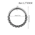Professional stainless steel septum ring 16G 8mm with textured dragon scale pattern - 几何纹理款(FD1102H) / 1.2*8mm / Steel