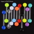 Lot de 11 barres de piercing en acrylique coloré avec billes à facettes pour nombril - Style NO 14