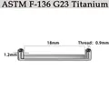 High quality G23 titanium surface bar piercing base with internal 0.9mm thread 18mm length - Surface Flat Bar (CG58SQ) / 5 Pcs/Pack (1.2*18mm-Thread 0.9mm)