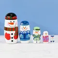 Handcrafted 5-layer Christmas snowman Russian nesting dolls for home holiday decor - Snowman Style (TW-SG0516) / 5 Layers Set