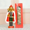 30cm bear-headed nutcracker puppet in red royal cloak and golden crown with red gift box - 30cm / Bear Head Cape Style (R3030)