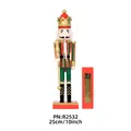 Statuetta schiaccianoci da circo in legno da 25 cm rosso e verde con scatola regalo rossa - Stile Corona (R2532) / 25cm