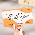 Professional thank you card for small business featuring a stylish orange abstract wave design - Orange Wave Minimalist (80300)