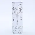 20oz witte roestvrijstalen skinny tumbler met een cartoon kerst rendier design - Rendier met Hoed (Stijl 4)