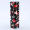 20oz straight stainless steel tumbler with festive Christmas Santa Claus cartoon print - Black Full Christmas Element (Style 9)